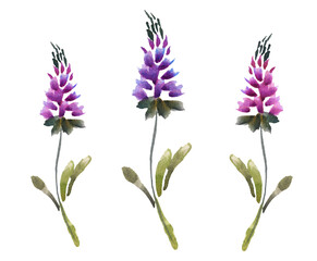 Fototapeta premium Creative collage of flowers inspired by Very Peri - color of the year 2022.