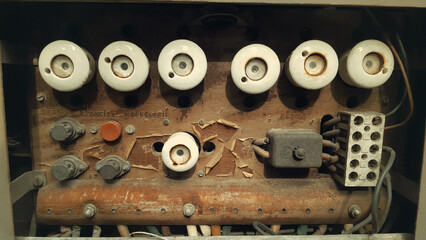 Obraz na płótnie Canvas Old retro control panel dashboard.