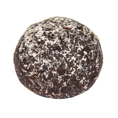 Cake coconut truffle ball chocolate isolated on the white background