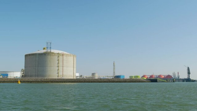Storage tanks at GATE LNG terminal, Rotterdam, Netherlands