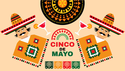 Cinco de mayo  festive traditional template design  banner  Vector  background cartoon illustration