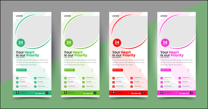 Medical HealthCare advertising rack card editable Template