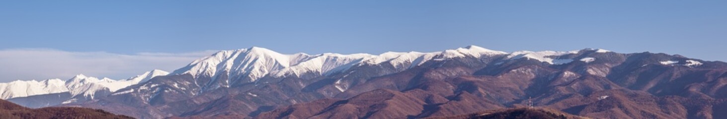 Panoramic view of the famous Romanian mountains Fagaras