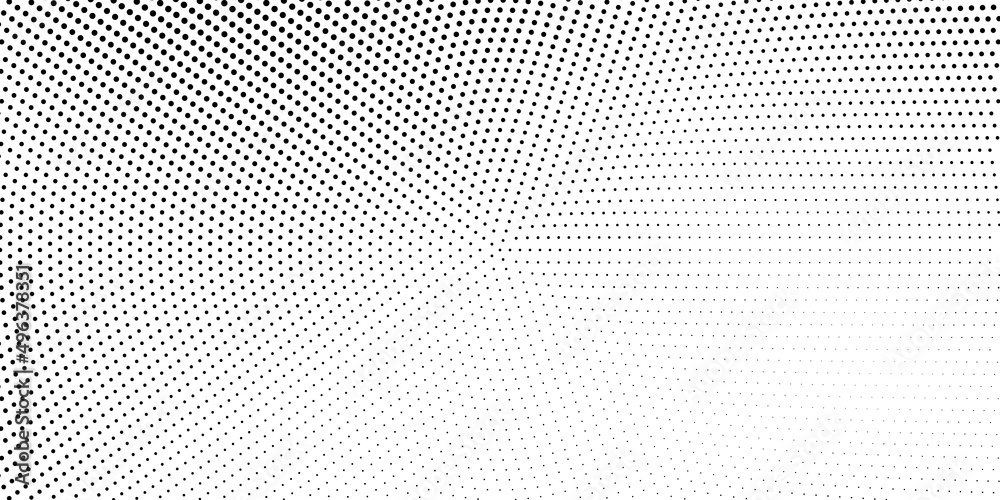 Wall mural Halftone dotted background. Black dots in modern style on a white background.