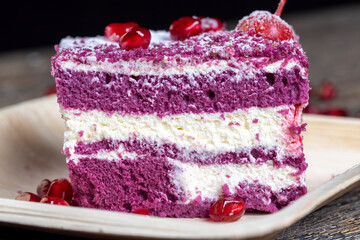 a maroon-colored cake with the taste of different berries