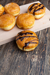 fried in oil Berlin donuts with stuffing