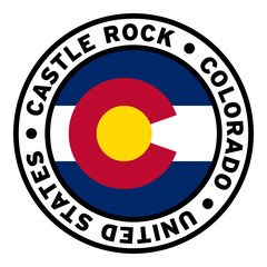 Round Castle Rock Colorado United States Flag Clipart