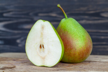 pear cut into pieces and slices during cooking