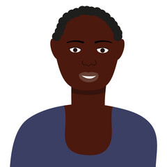 Portrait of an African woman on a white background