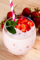 ripe red strawberries are used for making desserts