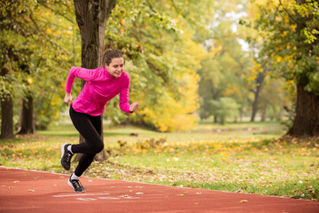 Smiling and running