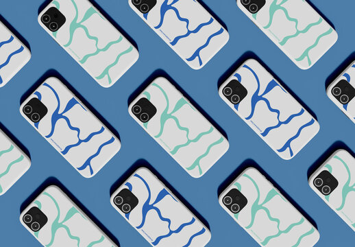 Smartphone Cases Mosaic Mockup