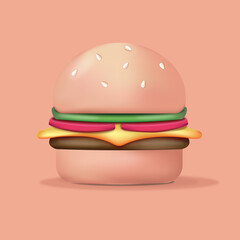 Hamburger on a brown background. A picture for any use.