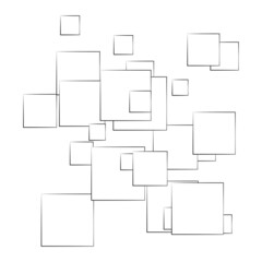 Random, scattered squares pattern, texture element. Randomness concept
