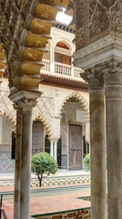 Séville en Andalousie détails de l'architecture arabo-andalouse