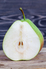 pear cut into pieces and slices during cooking
