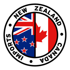 Round New Zealand Canada Imports Flag Clipart