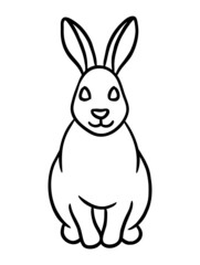 Obraz premium Illustration of a sitting bunny, front view