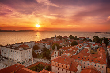 Top view of the Zadar, Croatia. - obrazy, fototapety, plakaty