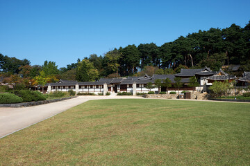 Sungyojang in Gangneung-si, South Korea. Sungyojang is a house built in the Joseon Dynasty.
