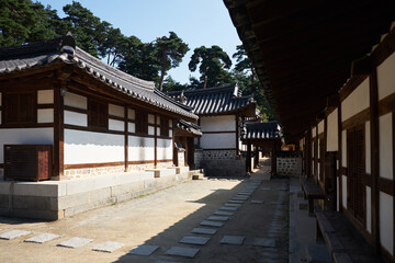 Naklejka premium Sungyojang in Gangneung-si, South Korea. Sungyojang is a house built in the Joseon Dynasty. 