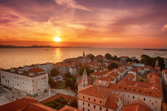 Fototapeta Top view of the Zadar, Croatia.