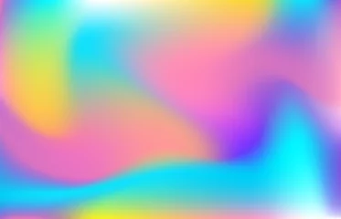 Foto op Plexiglas Abstract holographic background, iridescent foil backdrop. Colorful neon rainbow texture, trendy hologram gradient effect vector illustration © Your Local Llamacorn