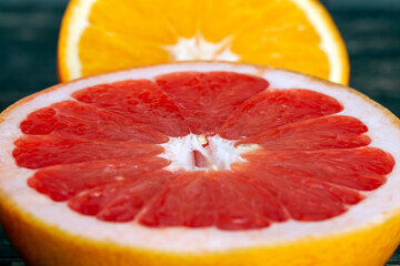preparation of desserts from citrus oranges, grapefruits