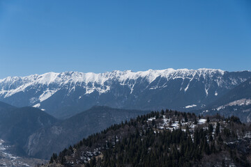 snow covered mountains, Piatra Craiului Mountains, Romania 