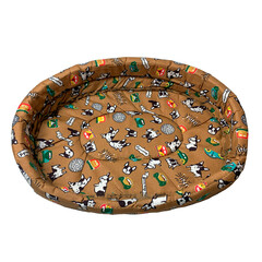 cake isolated on white background black and red beads toys for dog and cat pet bed