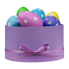Gift box with Easter eggs. 