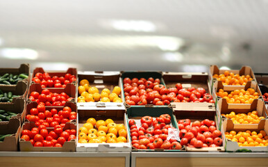 buying vegetables and fruits  at the market