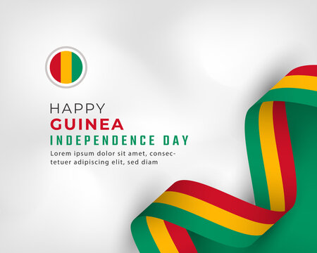 Happy Guinea Independence Day Celebration Vector Design Illustration. Template for Poster, Banner, Advertising, Greeting Card or Print Design Element