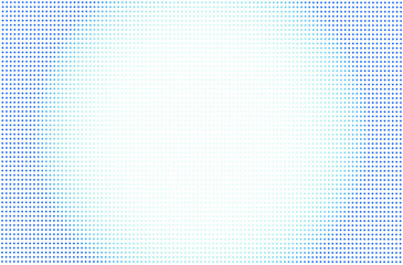 Abstract halftone background with a wavy surface of light blue dots on white Design