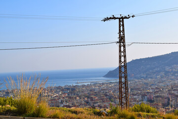 electric line, city view