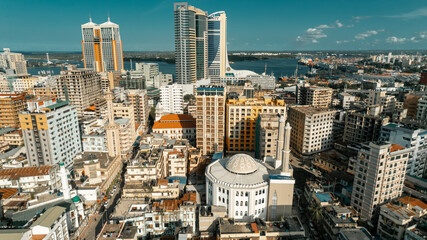 Aerial view of msulim mosque in dar es salaam