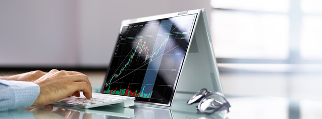 Stock Broker Exchange Trading App - obrazy, fototapety, plakaty