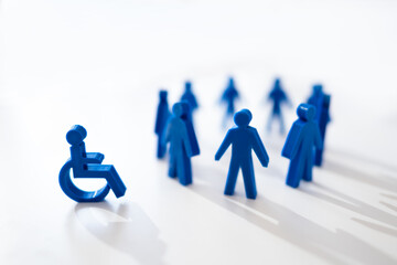 Social Inequality And Discrimination Concept. Disabled Person