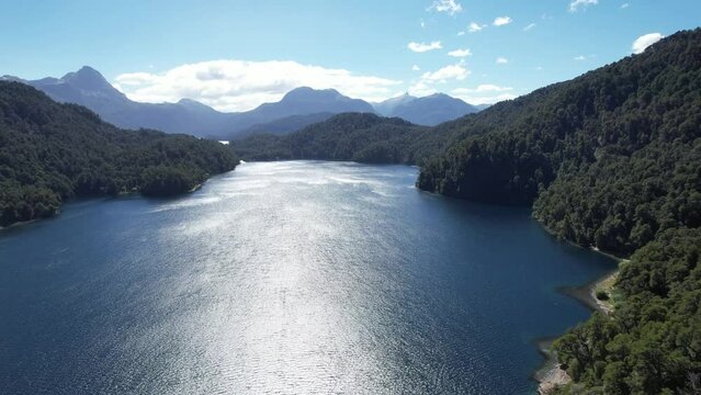 Nahuel Huapi National Park near Villa la Angostura (Spanish for Town of the Narrowing), Neuquen Province, Argentina, South America. 4K Resolution.