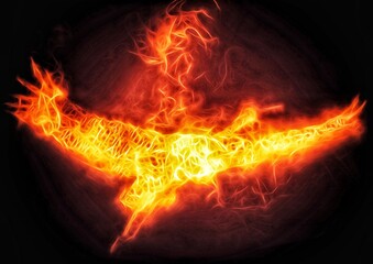 Fototapeta na wymiar 抽象的な燃える炎のイラスト