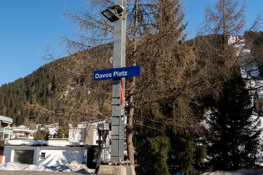 Square Sign In Davos In Switzerland