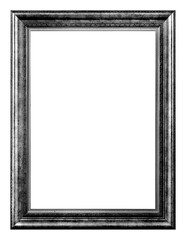 Antique black and silver frame isolated on the white background