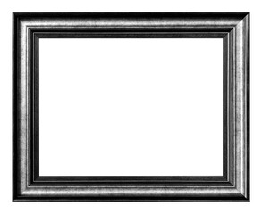 Antique black and silver frame isolated on the white background