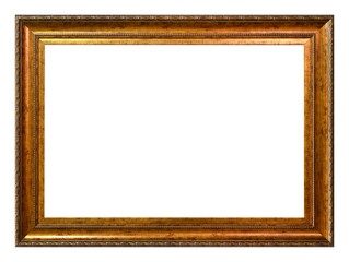 Antique gold frame isolated on the white background