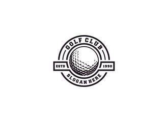 golf club logo template, vector, icon in white background