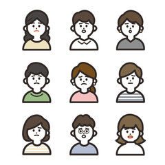 悲しい人物アイコンセット
