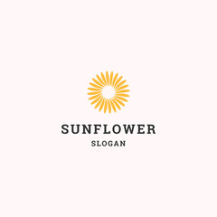 Sun flower logo icon design template vector illustration