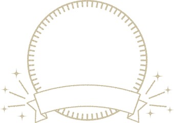 リボン　輪　丸　見出し　フレーム　枠　シンプル　星　輝く