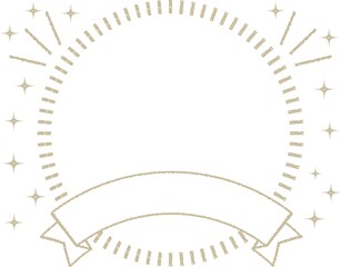 リボン　輪　丸　見出し　フレーム　枠　シンプル　星　輝く