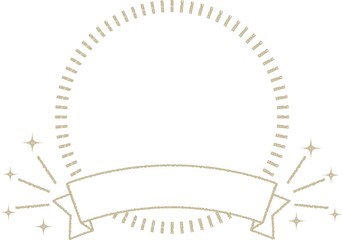 リボン　輪　丸　見出し　フレーム　枠　シンプル　星　輝く